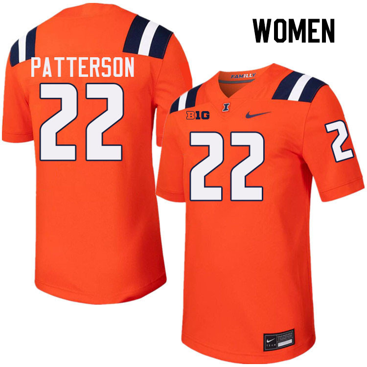 Women #22 Kaleb Patterson Illinois Fighting Illini College Football Jerseys Stitched-Orange